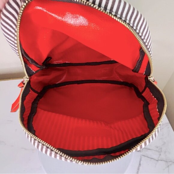 Rare Henri Bendel Brown and White Striped Backpack - Picture 10 of 10